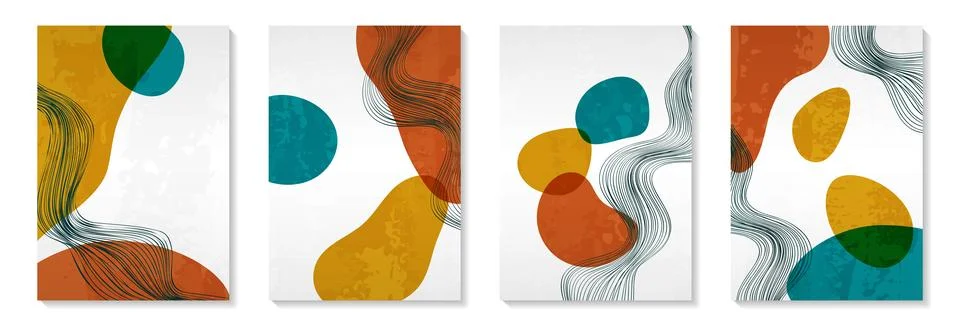 Creative minimalist hand painted Abstract art background with watercolor st.. Stock Illustration