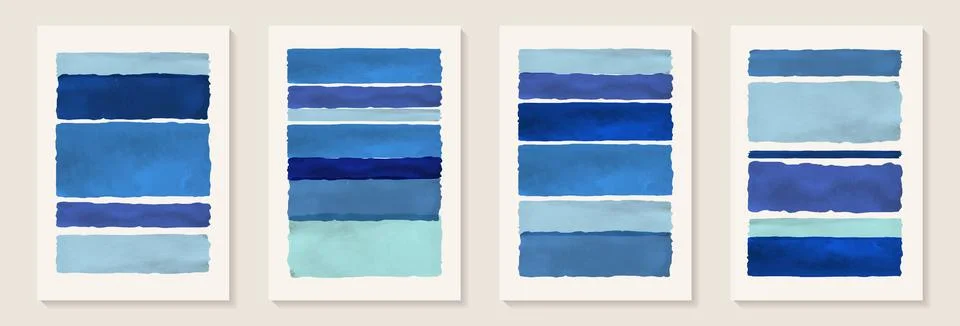 Creative minimalist hand painted Abstract art background with brush stroke .. Stock Illustration