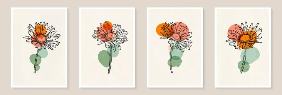 Creative minimalist hand painted Abstract art background with watercolor st.. Stock Illustration
