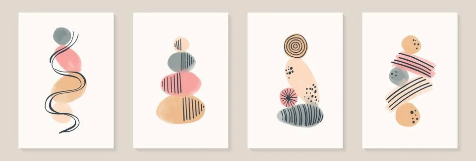 Creative minimalist hand painted Abstract art background with watercolor st.. 스톡 일러스트