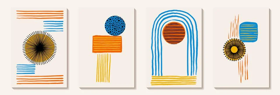 Creative minimalist hand painted Abstract art background with watercolor st.. 스톡 일러스트