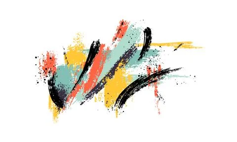 Creative minimalist hand painted Abstract art background with brush stroke ab Stock Illustration