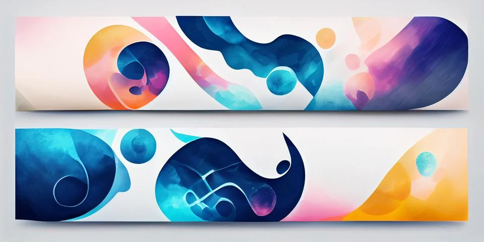 Creative minimalist hand painted illustrations for wall decoration. Stock Illustration