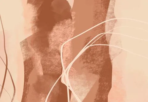 Creative minimalist hand painted illustrations for wall decoration. Stockillustratie