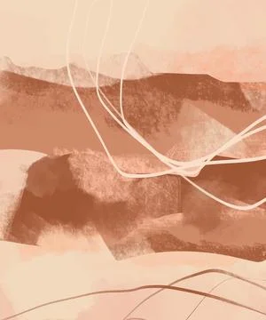 Creative minimalist hand painted illustrations for wall decoration. 스톡 일러스트