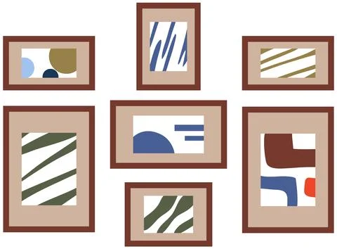 Creative minimalist illustrations for house interior. Set of abstract shapes Illustrazione stock
