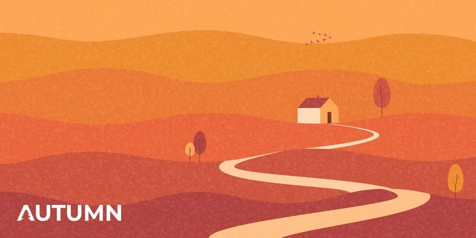 Creative Minimalistic Autumn Background Stock Illustration