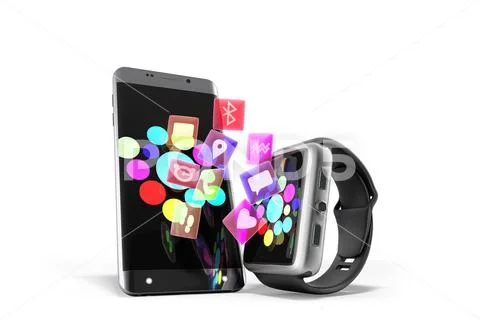Creative mobile connectivity and business mobility wireless communication con Stock Illustration