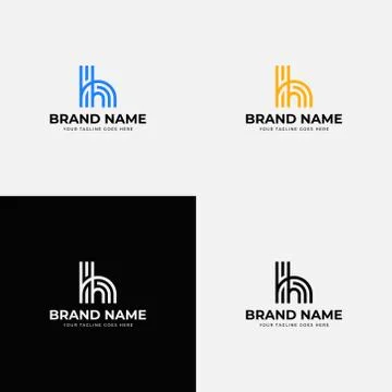 Creative modern abstract line art Initial letter h logo design vector templat Stock Illustration