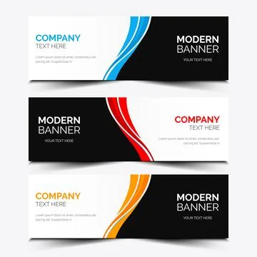 Creative modern abstract web banner design template Stock Illustration