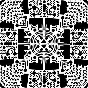 Creative modern black white geometric abstract seamless pattern. Vector Stock Illustration