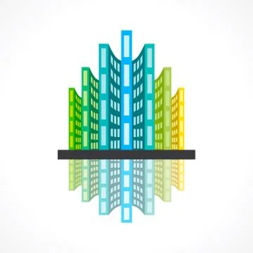 Creative modern building icon design concept Ilustración de archivo