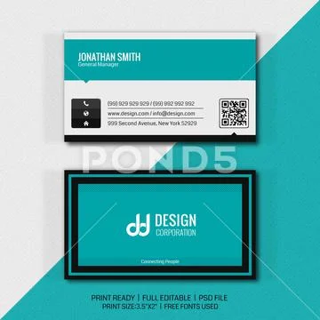 Creative modern business card psd PSD Template
