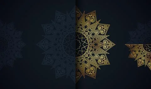 Creative modern cool gradient golden color mandala creative art background 스톡 일러스트