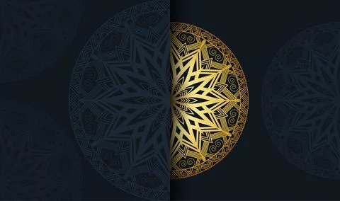 Creative modern cool gradient golden color with luxury color mandala Stock Illustration