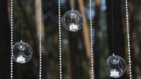 Creative, modern decoration for the wedding ceremony in sun flare Stock Footage 117405056