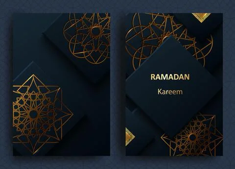 Creative modern design with geometric arabic gold pattern on textured background 스톡 일러스트