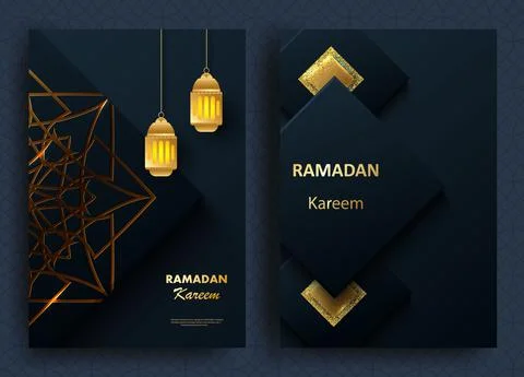 Creative modern design with geometric arabic gold pattern on textured background Stock Illustration
