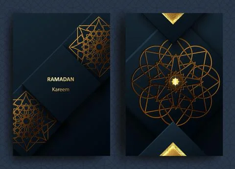 Creative modern design with geometric arabic gold pattern on textured background Illustrazione stock
