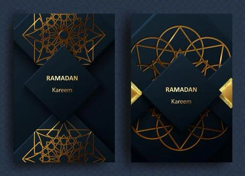 Creative modern design with geometric arabic gold pattern on textured background Stock Illustration