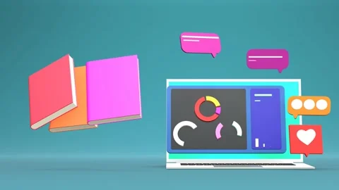 Creative modern design suitable for internet services, social apps, online learn Stock Footage 197646733