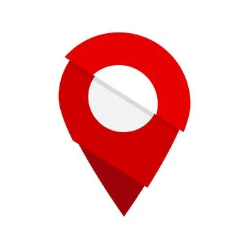 Creative Modern Folded Red Location Pin Map Pointer Vector Icon イラスト素材