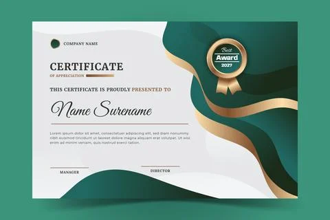 Creative Modern Geometric Certificate of Completion Vector Stock Illustration