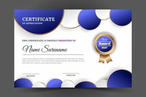 Creative Modern Geometric Certificate of Completion Vector Stock Illustration