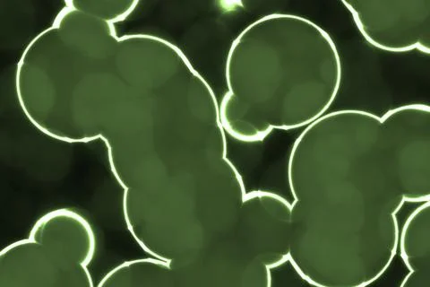 Creative modern green huge amount of bio micro organisms computer graphics Illustrazione stock