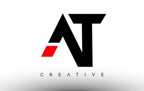 AT Creative Modern Letter Logo Design. AT Icon Letters Logo Vector Stock Illustration