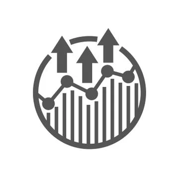 Creative modern logo design for trade shows growing graph sign template. EPS 10 Illustrazione stock