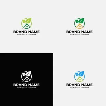 Creative modern simple greenhouse logo design vector template. Greenhouse far Stock Illustration