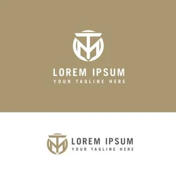 Creative modern stylish connected circular shaped M T initial based letter ic Stock Illustration