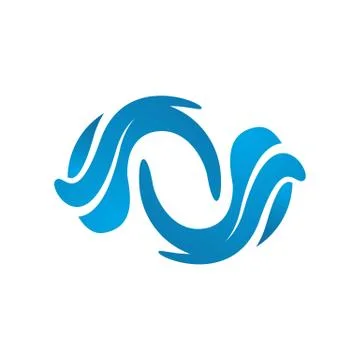 Creative modern water wave logo design vector symbol and icon illustration Stock Illustration