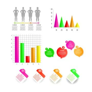 Creative modern web design elements template. Web elements with navigation, b Stockillustratie