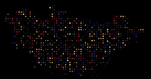 Creative Mongolia silhouette with abstract circles Stock Footage 316681843