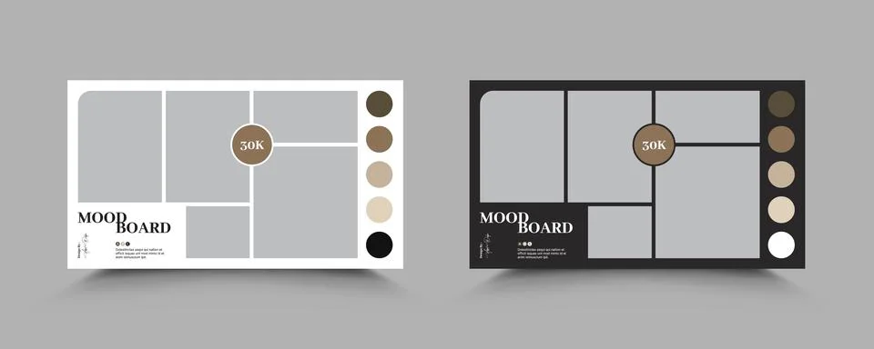 Creative Mood Board Layout | Minimal Branding and Visual Concept Template Stock Illustration