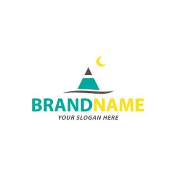Creative moon and pencil logo design Stock Illustration
