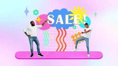 Creative motion collage video of two happy american girl guy dance Stock-Footage 302376051