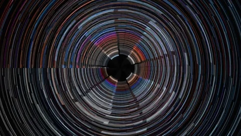 Creative motion graphic of colorful circular patterns in Stock Footage 339356938