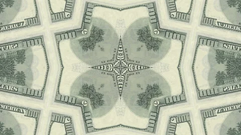 Creative motion graphic seamless loop with US Dollar money bill mosaic Stock Footage 154911981