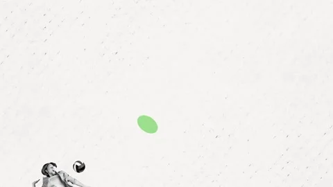 Creative motion sketch collage video of three happy girl guys football Stock Footage 302987785