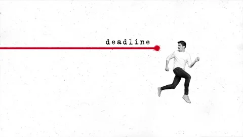 Creative motion trend collage video of scared businessman run deadline Stock Footage 302991587