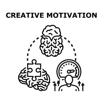 Creative motivation mind developing new brilliant ideas Stock Illustration