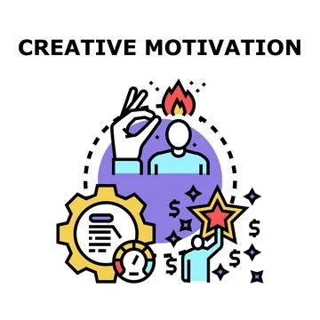 Creative motivation process leading to business success 库存插图