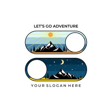 Creative Mountain logo vector illustration template design, adventure logo wi Stock Illustration