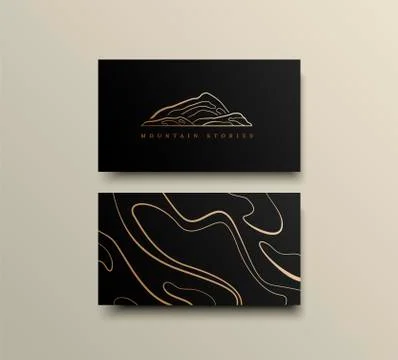 Creative Mountain Visit Card Design. Logo for Travel Company Stock Illustration