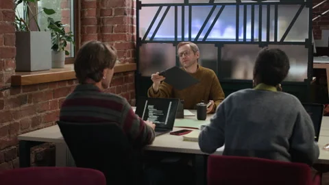 Creative Multiethnic Programmers Coworking on IT Project in Modern Office Stock-Footage 319997679