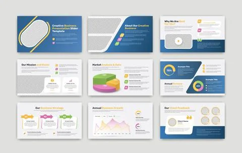 Creative multipurpose business overview and data presentation modern minima.. Illustrazione stock