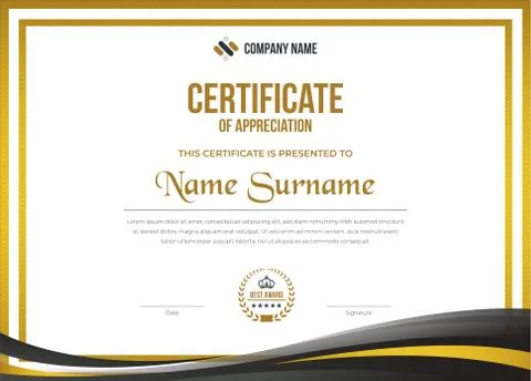 Creative multipurpose diploma eps certificate professional template design Stock Illustration